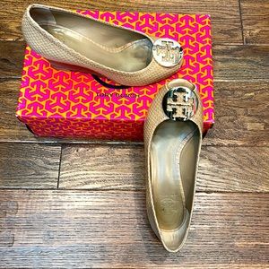 Tory Burch Tan open-toe wedge size 7